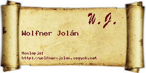 Wolfner Jolán névjegykártya